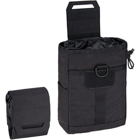 Taktisk dump-lomme med snorlukking for taktisk belte, vest, ryggsekk, sammenleggbar multifunksjonell lomme