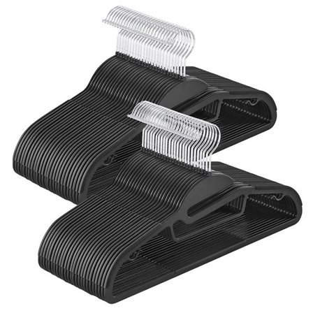 Plastbøjler 50-pak - Svart