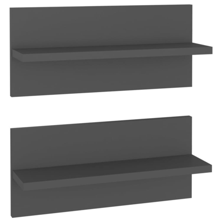 Vidaxl Vägghyllor 2 St Grå 40x11,5x18 Cm Konstruerat Trä Grå