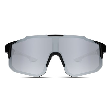 Czarno-szare sportowe okulary przeciwsłoneczne wraparound dla mężczyzn - Sportowe okulary przeciwsłoneczne