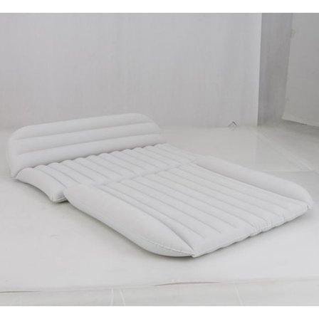 COSTWAY Oppustelig Madras til Bil med Luftpumpe, Dobbelt Flokking og Transporttaske, til Lastbiler Campingvogne, 150KG Beige