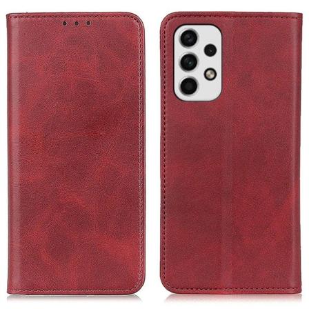 Lompakko-style Aitoa Nahkaa Läppäkotelo For Samsung Galaxy A23 - Punainen Red