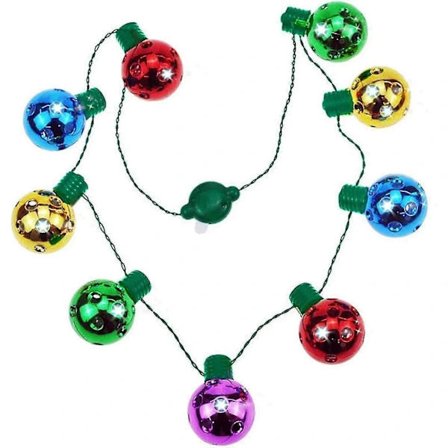 [CA] 9 LED Julehalskjede - 3 moduser Lysende Glødepære Halskjede Halloween Julefamiliefester