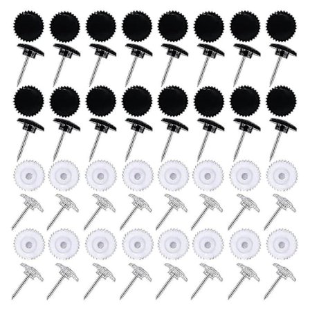 200 st Knappnålar Små Plast Häftstift Stålspets Och Transparent Plast Huvud Knappnålar