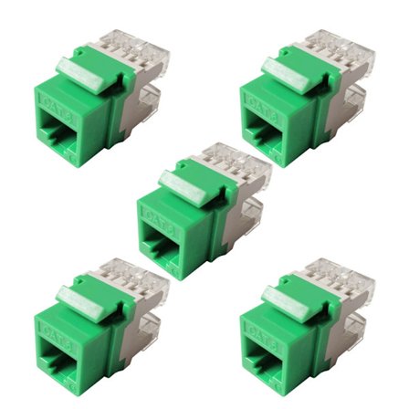 5-Pack CAT6 RJ45 Insert Keystone LAN-kopplingskontakt T568A/B Nätverksmodulplats för Internetuttag Ethernet-kontakt