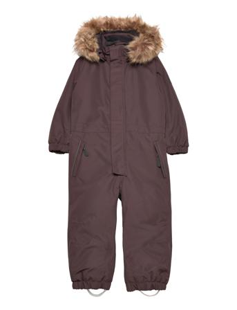 Coverall W. Fake Fur Burgundy Color Kids