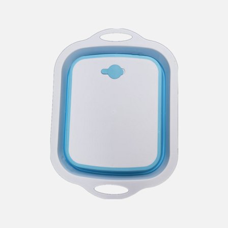 Blå Hvit Multifunksjonell Sammenleggbar Kjøkkenbrett 3 i 1 Bærbar