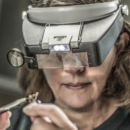 Pannband Förstoringsglas LED Strålkastare Juvelerare Förstoringsglas 1.5X 3