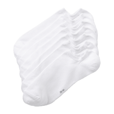 Å WOMAN Ankelsockor i bomull, 7-pack Sockor Vit 36/38