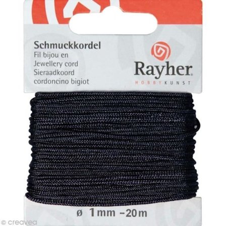 Kattuntråd - RAYHER - Smycketråd - 1 mm - Mörkblå - 20 m