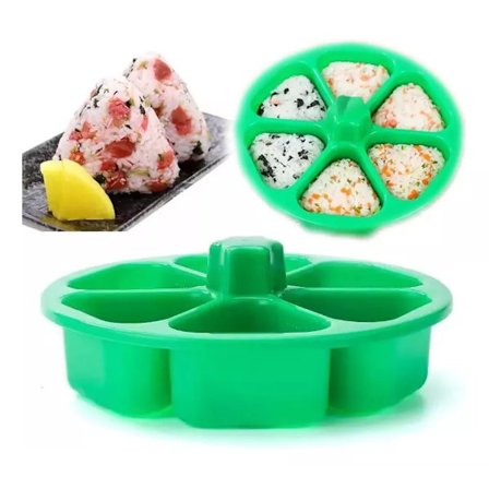 6 hulrom Triangle Sushi Form Onigiri Risball Trykk Maker Non-stick Sushi Maker Verktøy For Tang Koriander Risballer