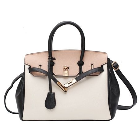 Elegant Sort Tote Taske til Kvinder Rummelig Design med Elegante Platin Detaljer