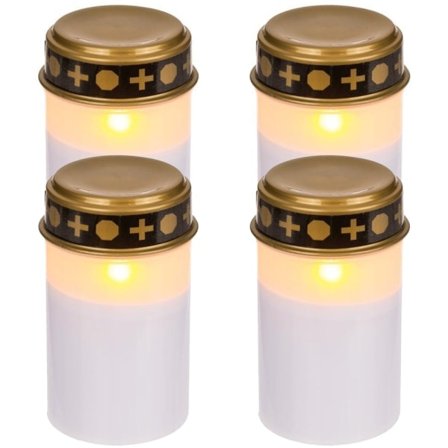 4-pak - Gravlys LED / Lys - Lys til grave 1200 timer