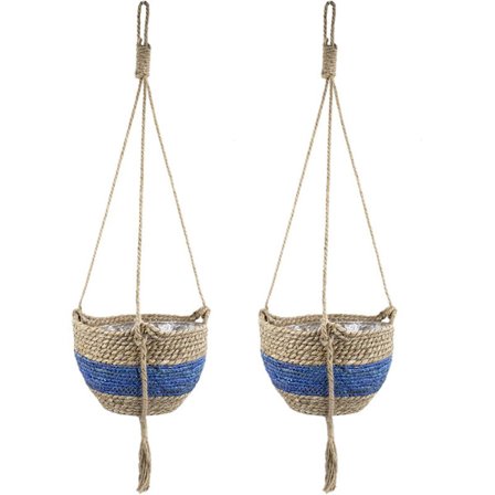 2 kpl Meriruoho Riippuva Istutuskori, Sisä- Ja Ulkokasvien Ruukut, Kukkruukun Kansi