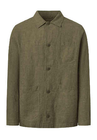 Knowledge Cotton Apparel Linen Overshirt Skjortor Herr Grön L