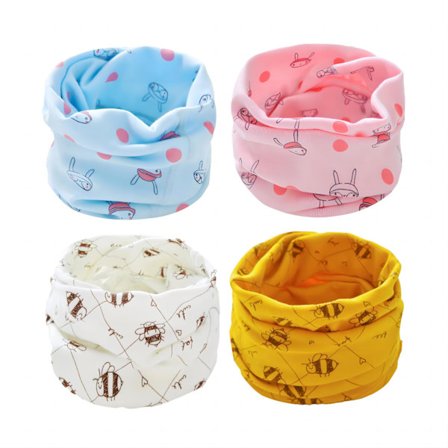 4 stk. barns skjerf barn baby gutter jenter bomull O-ring nakkevarmer sløyfe halstørkle skjerf for vinter vår høst...