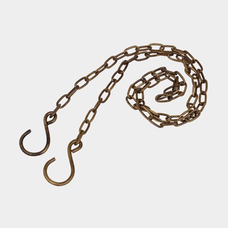 Cadena con ganchos para farol de tormenta / lámpara de queroseno Strömshaga, estrecha, 1 metro, latón