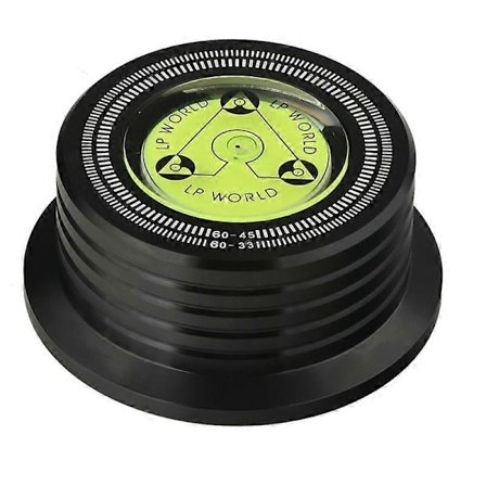 Universaali 60 Hz LP Vinyylilevysoittimen Levynvakain Vaakatasolla Alumiiniseos Painokiinnike Musta