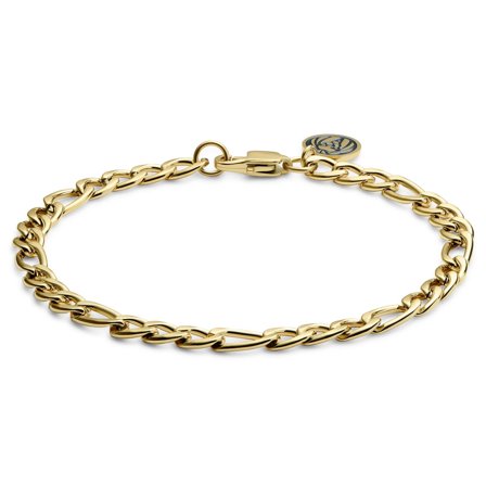 Bracelet doré à chaîne Figaro 6 mm pour hommes - Bracelets en acier - pour Hommes - Lucleon
