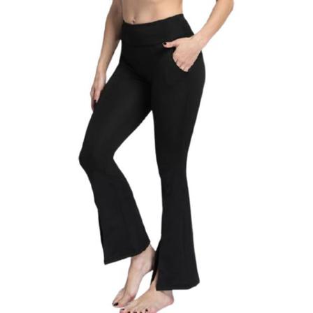 Mustat Bootcut-leggingsit taskuilla ja halkiolla Black S