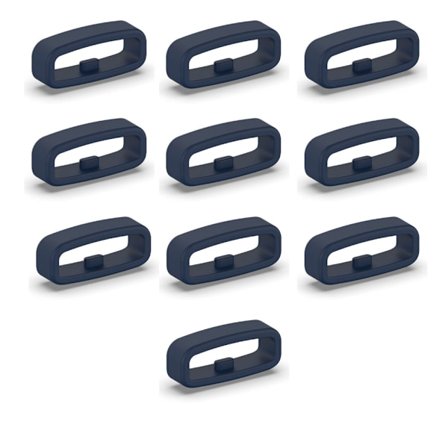Blå ögla för 22 mm klockarmband 10-pack Svart