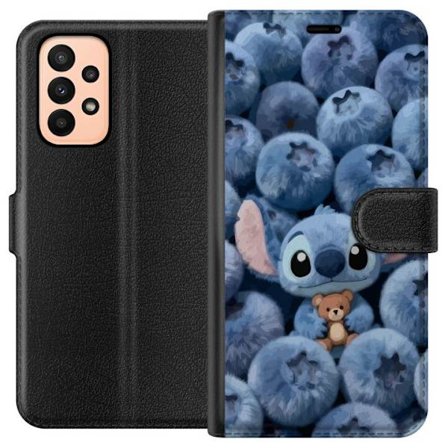 Kompatibel Tegnebogsetui til Samsung Galaxy A23 Lady Gaga minimalistisk plakat med guitar og monokrom design