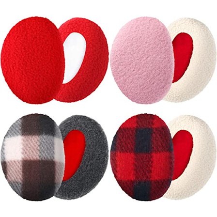 4 par båndløse ørevarmere fleece ørevarmere tykke vinterøre