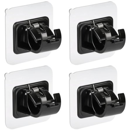 4 stk. Selvklæbende Gardinstangsbeslag Uden Boring Gardin Krog Holder Fastgørelse Stangs Holder Gardinstang Væghængt Håndklæde Stang Krog Hjem