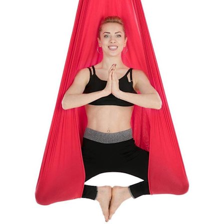 1M X 2.8M Anti-Gravity Yoga Swing Hengekøye Aerial Inversion Stropp Rød