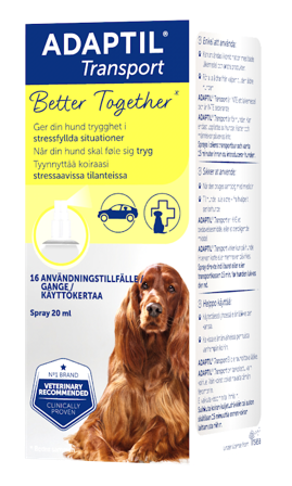 Adaptil - Calm Transport Spray 20 ml - Hund - Hundepleie & kosttilskudd - Antistress & feromoner - ZOO.no