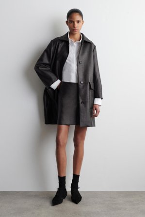 COS Women's Textured Mini Skirt in Dark Grey