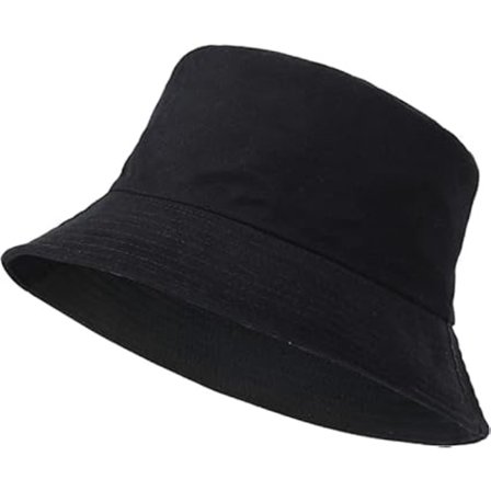 Unisex Bucket Hat Vendbar Herre, Dame Bomuld Fiskehatte til Jagt, Camping, Vandring, Rejser, Fiskeri, Fodbold Sommer Solhat Ensfarvet.sort black