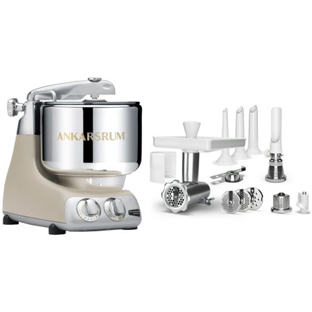Ankarsrum Assistent Original AKM6230B + Kjøttkvern komplett, harmony beige - Kjøp kjøkkenmaskin hos Bakeren og Kokken