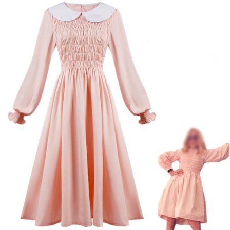 Kvinnors Halloweenfest Peter Pan krage Rosa kostymklänning