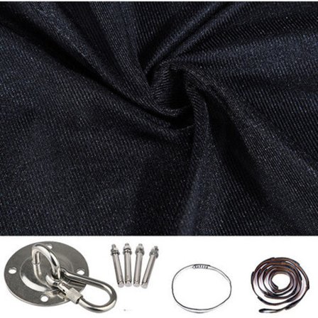 Hengekøyesving for barn, innendørs elastisk hengekøye 280*100cm svart