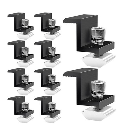 Ändklämma i aluminium – 30 mm fäste för solpaneler, 10-pack