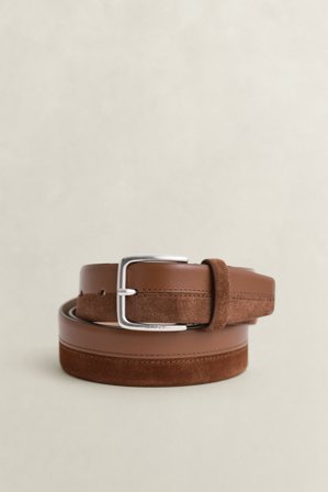 GANT Herren Gürtel aus Glatt- und Veloursleder (95/38) Braun