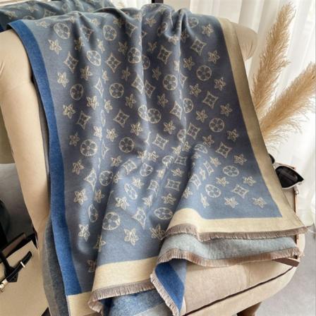 Pashmina kvinners høst vinter skjerf teppe wrap sjal stjal varm myk Blue 180*65cm