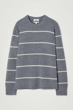 COS Men's Randig Töja I Ull & Yak Blandning in Grå