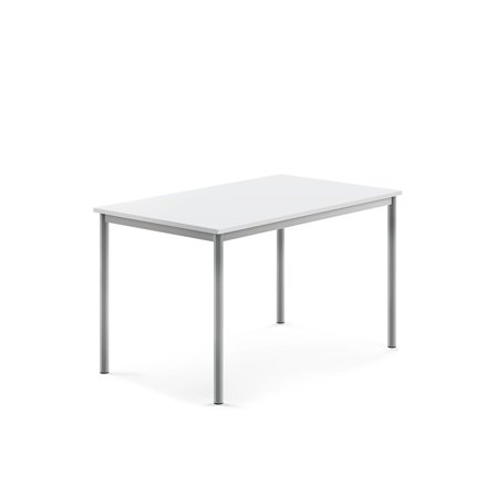 Tisch SONITUS, 1200x800x720 mm, Hochdrucklaminat weiß, alugrau