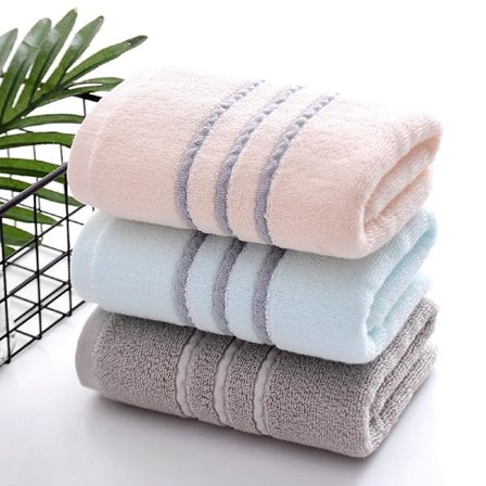 Sett med 3 bomulls håndklær Håndklær 72*32 cm Badehåndklær Håndklær Bomull Badehåndklær Rosa, Hvit, Grå Håndklær for Bad Kjøkken