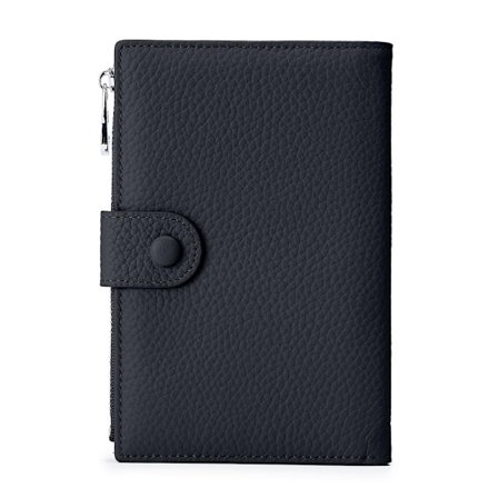 Reseplånbok för pass, RFID-skyddande läderfodral för kvinnor, smalt passfodral med myntficka med dragkedja och SIM-kortsförvaring