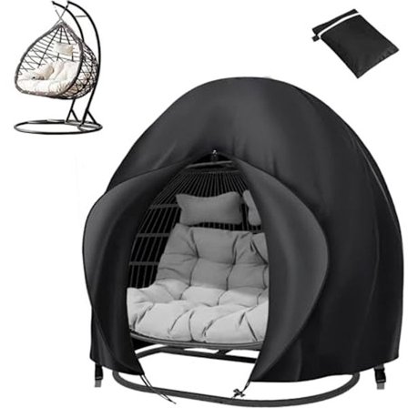 Dobbelt hengende eggstoldeksel - Svart, 230 x 200 cm, Vanntett og slitesterkt