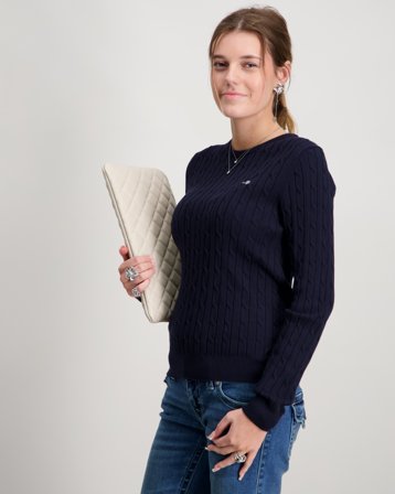 GANT STRETCH COTTON CABLE C-NECK Bleu Pulls Fille - Kids Brand Store