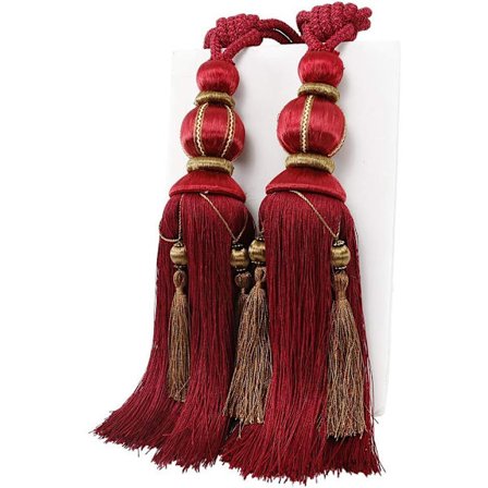 1 Par Gardinbinder Rebånd Håndlavet Kvast Gardinbinder Holdere Vindue Gardinreb til Store og Tunge Gardiner