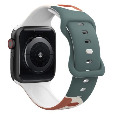 Apple Watch (45mm) morandi silikoninen ranneke - Morandi Vaaleanruskea / Vihreä / Oranssi Multicolor