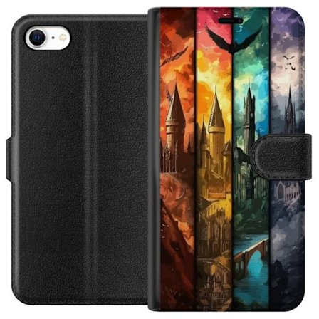 Kompatibel Tegnebogsetui til Apple Apple iPhone 6 Fire magiske slotte i forskellige elementfarver, episk fantasykunst med ild vand luft og mørke i de