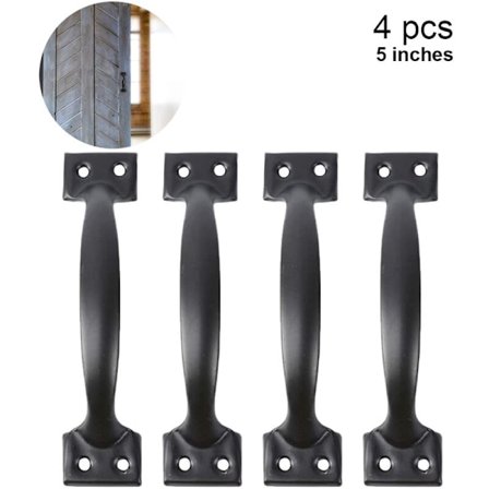 4 stk låvehåndtak i tre, vintage håndtak for gjerdedører