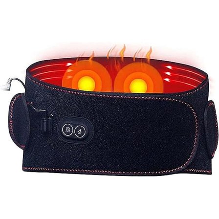 Ländryggsstöd med Massage, Ländryggsbandage, Ryggstöd, Självvärmande Vibrationsmagnetisk Terapi Varm Palats för Smärtlindring och Skada
