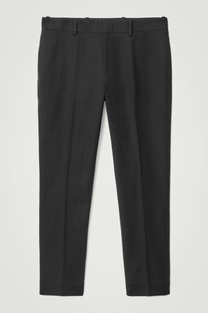 COS Men's Slim-Fit Cotton Trousers in Black